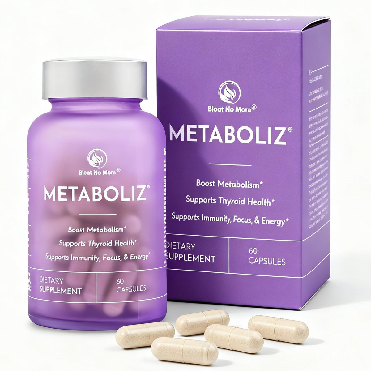 Bloat No More Thyroid Support & Metabolism Booster - 60 Capsules