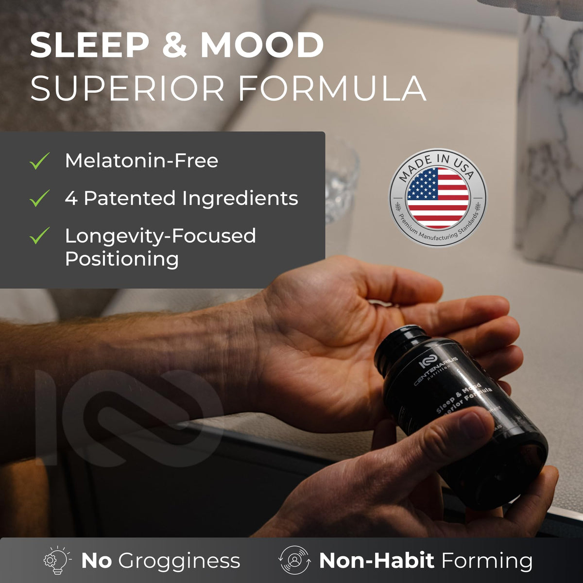 Centenarius Nutrition Sleep and Mood Formula - 60 Capsules - image 3
