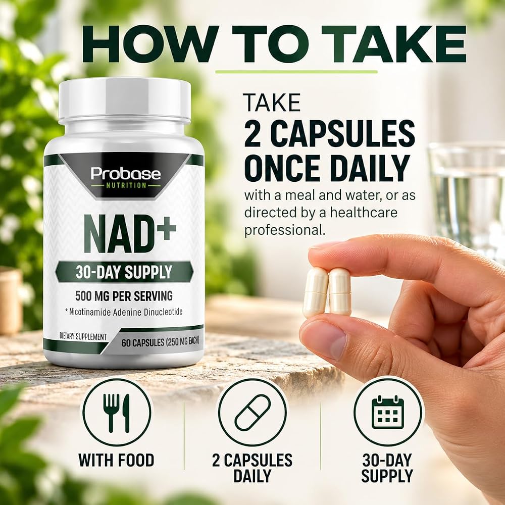 Probase Nutrition NAD Supplement 500mg - 60 Capsules - image 3
