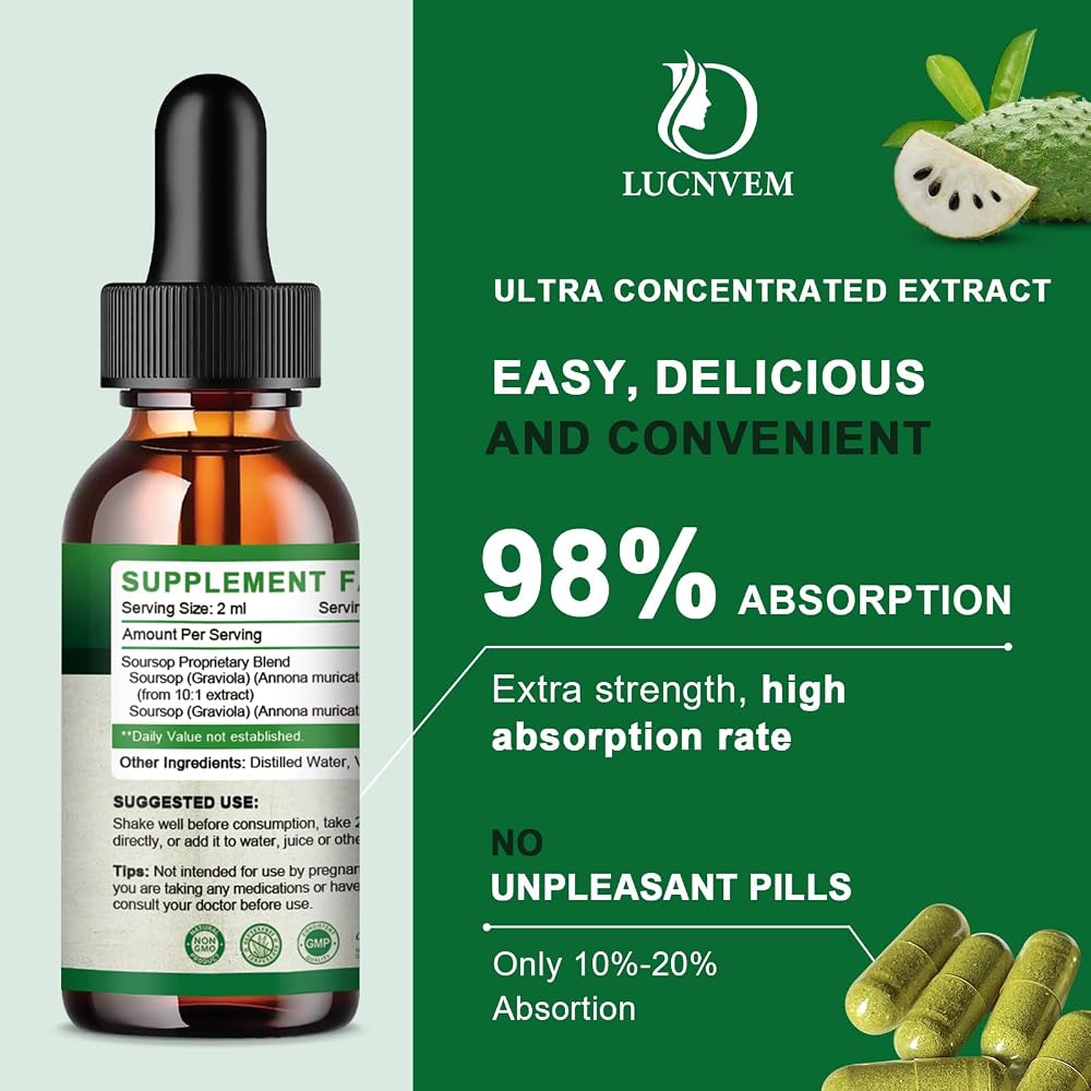 LUCNVEM Organic Soursop Graviola Liquid Drops