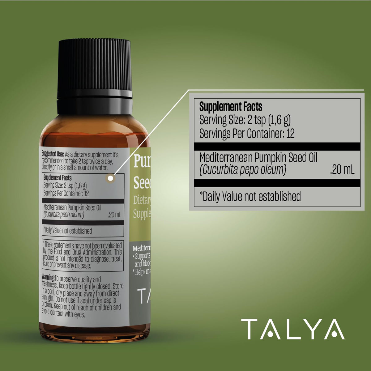 TALYA Pumpkin Seed Oil Liquid Drops for Prostate Health - 0.67 fl oz - image 6