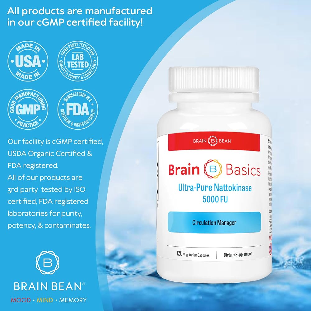 Brain Bean Nattokinase 5000 FU Circulation Support - 120 Capsules - image 2