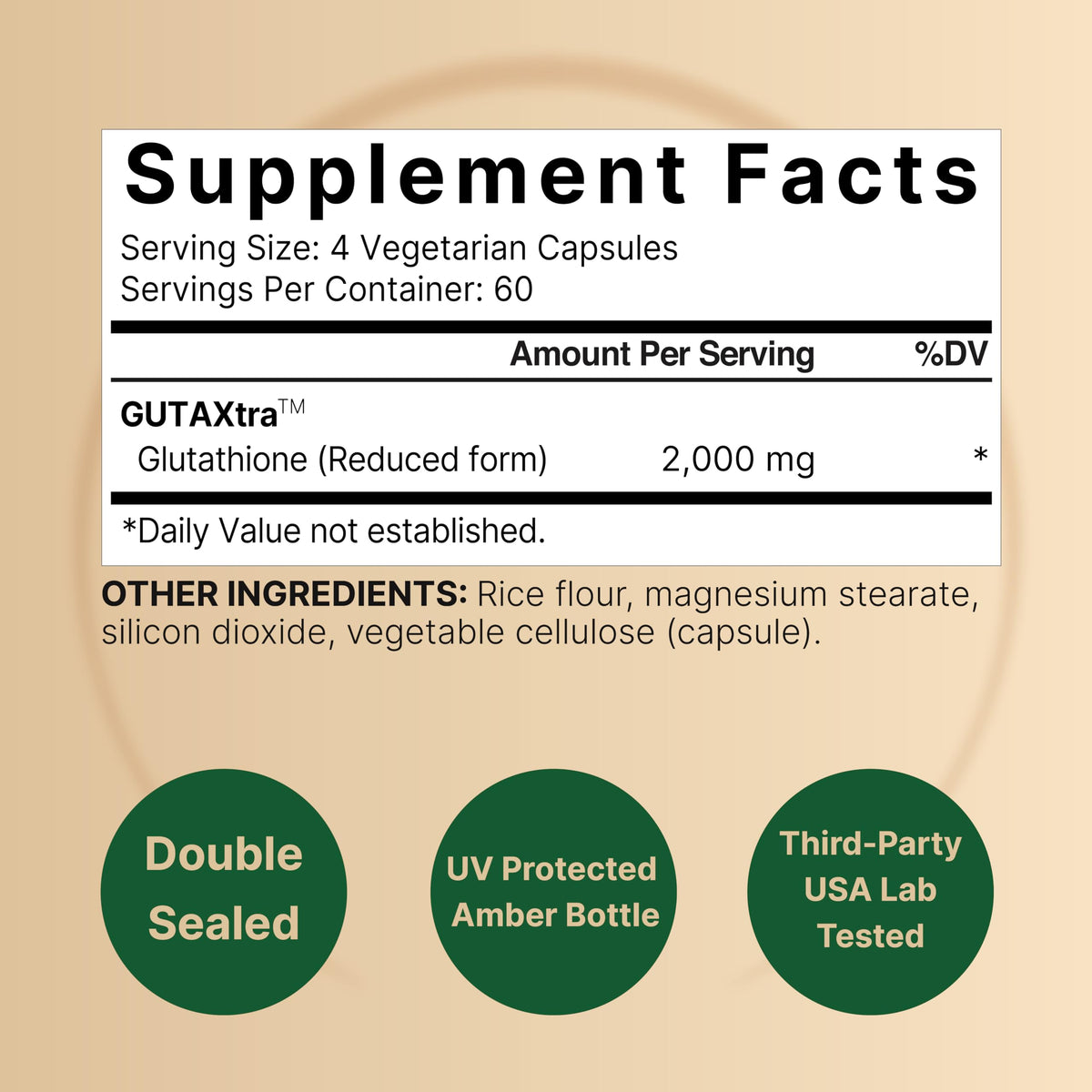 NatureBell Glutathione 2000mg Reduced Form - 240 Vegetarian Capsules - image 2