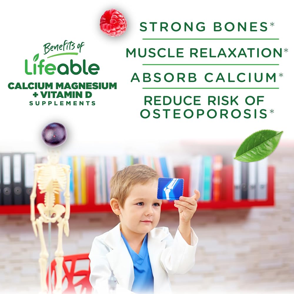 Lifeable Kids Calcium Magnesium Zinc Gummies with Vitamin D3 - 90 Gummies - image 3