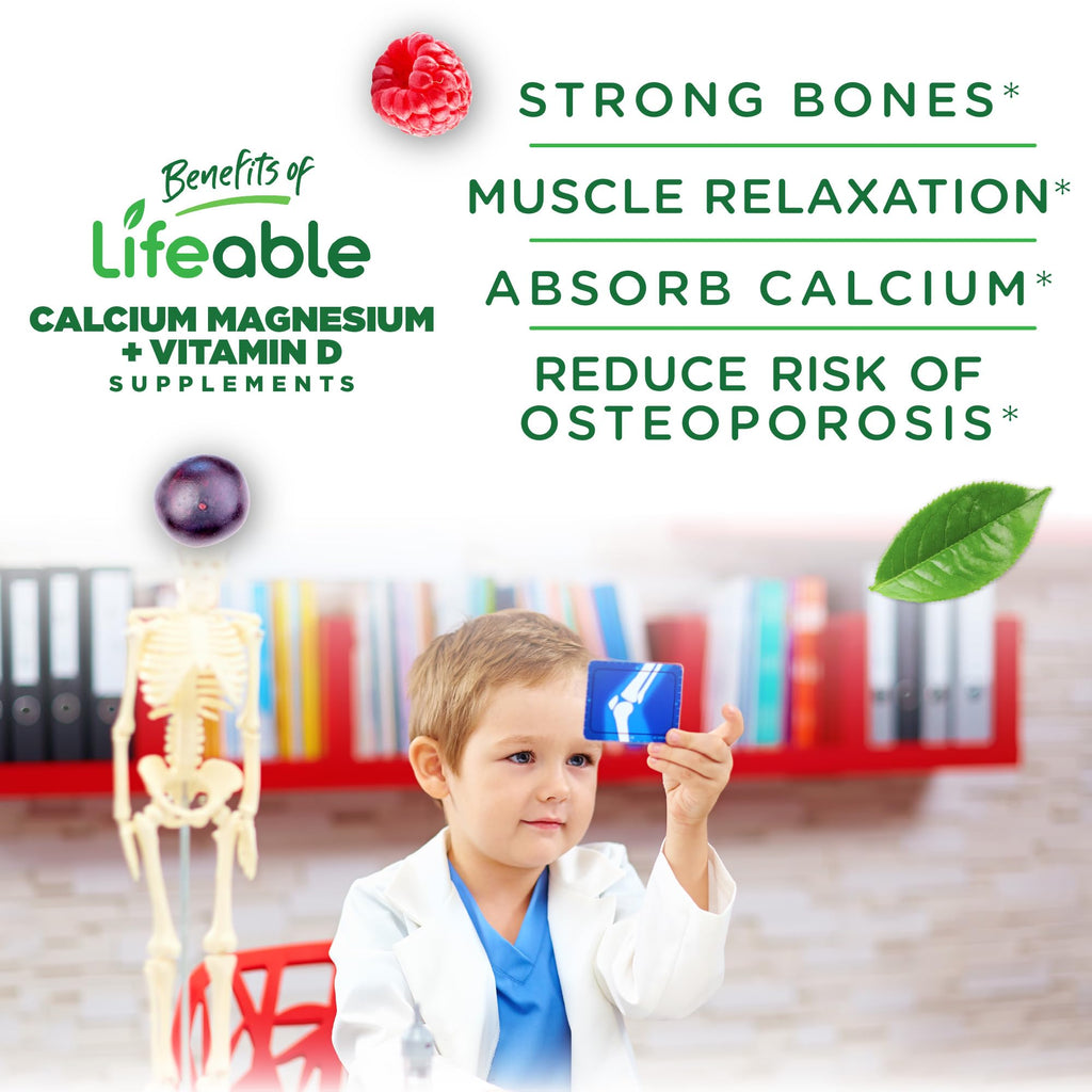 Lifeable Kids Calcium Magnesium Zinc Gummies with Vitamin D3 - 90 Gummies - image 3
