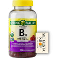 ME GUSTA SHOP Spring Valley B12 500 mcg Gummies Raspberry Flavor - 200 Gummies