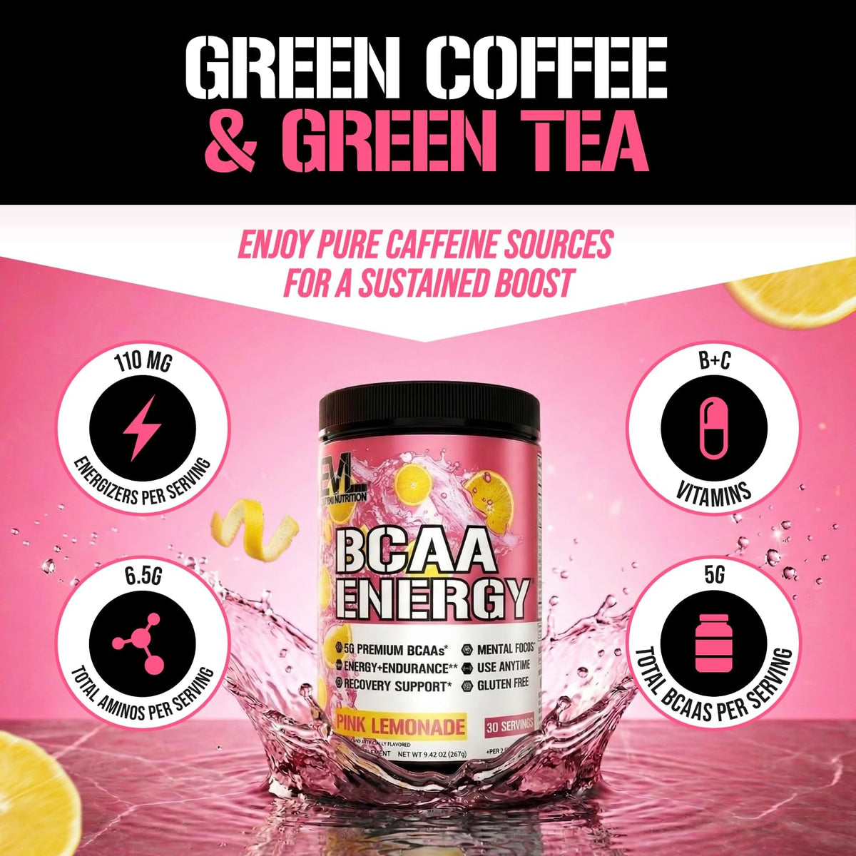 Evlution EVL BCAAs Amino Acids Powder - Rehydrating BCAA Powder Post
