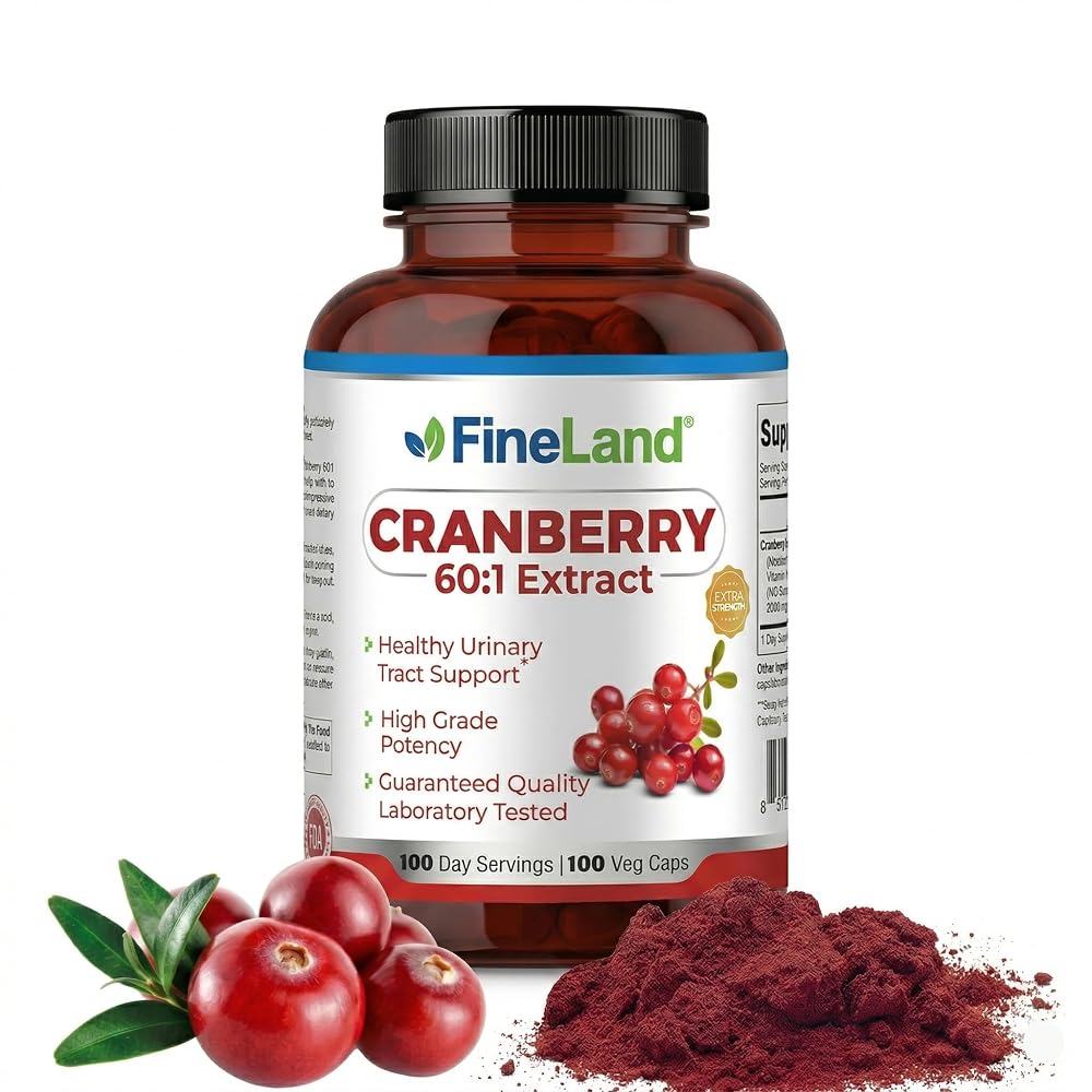FineLand Cranberry Extract 60:1 Urinary Tract Health - 100 Capsules