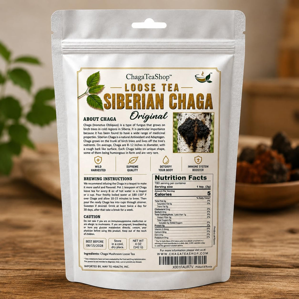 ChagaTeaShop Siberian Chaga Mushroom Loose Tea Caffeine Free Natural