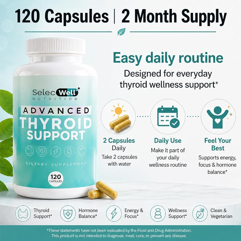 SelecWell Advanced Thyroid Support - 120 Vegetarian Capsules - image 5