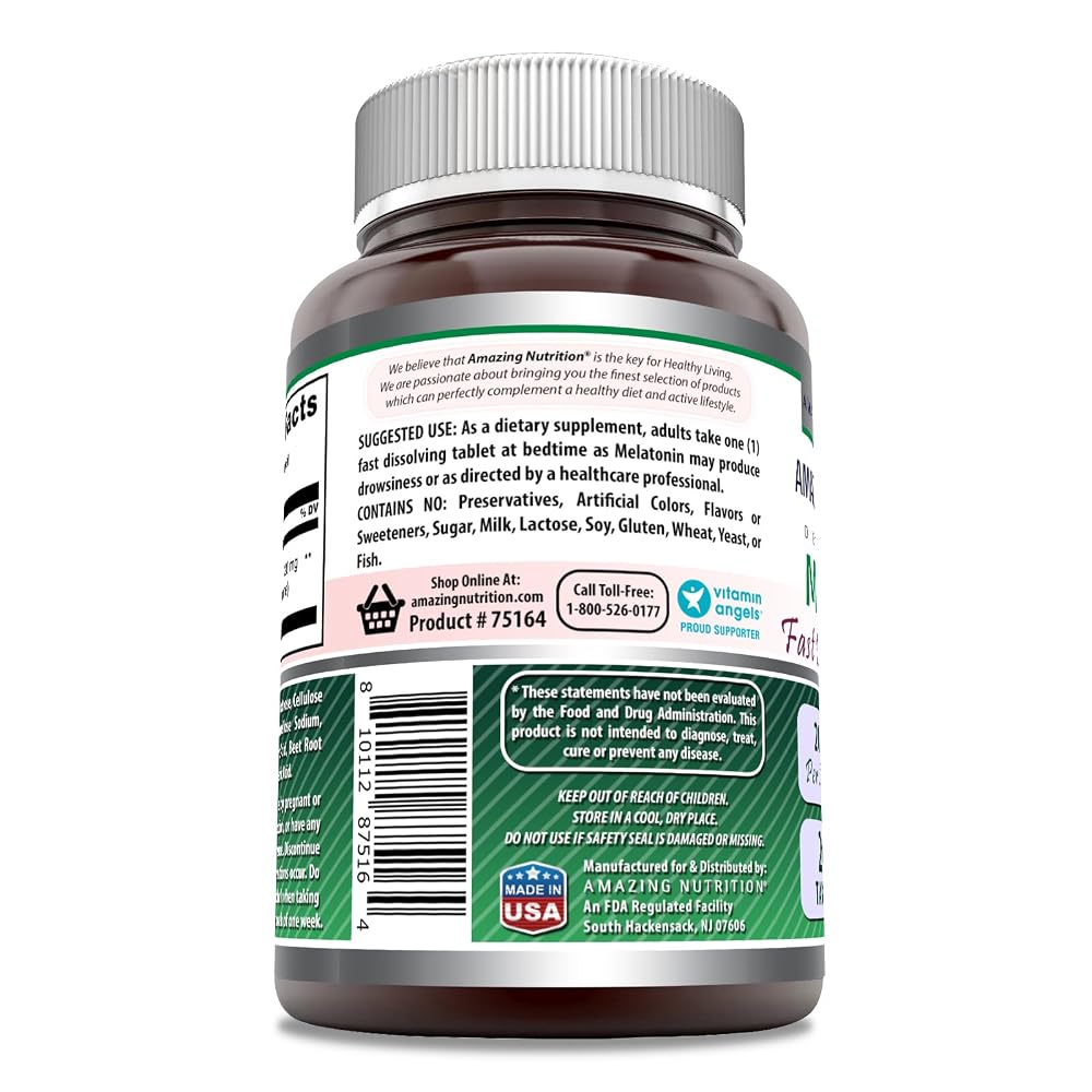 Amazing Nutrition Melatonin 20 mg Fast Dissolving Tablets - 240 Tablets - image 3