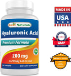 Best Naturals Hyaluronic Acid 200 mg 120 Tablets (Non-GMO