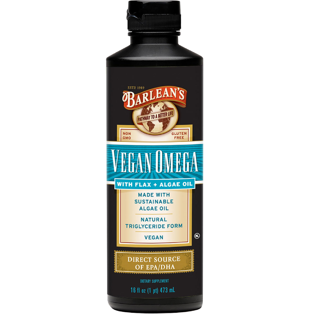 Barlean's Vegan Omega Flax and Algae Oil - 16 Fl Oz