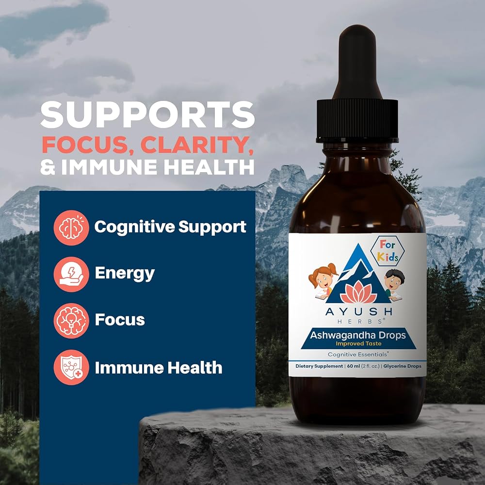 Ayush Herbs Ashwagandha Drops for Kids & Adults - 2 Fl Oz - image 2