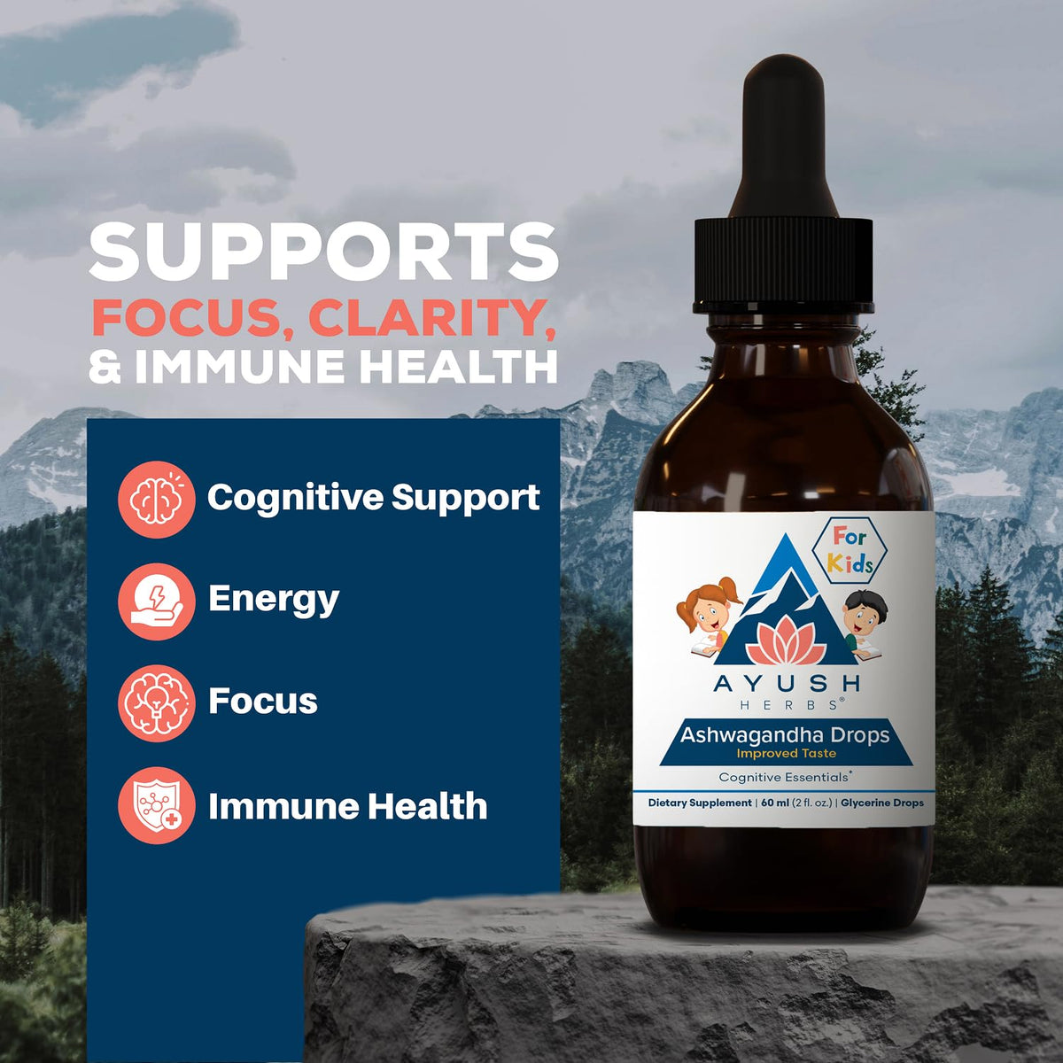 Ayush Herbs Ashwagandha Drops for Kids & Adults - 2 Fl Oz - image 2