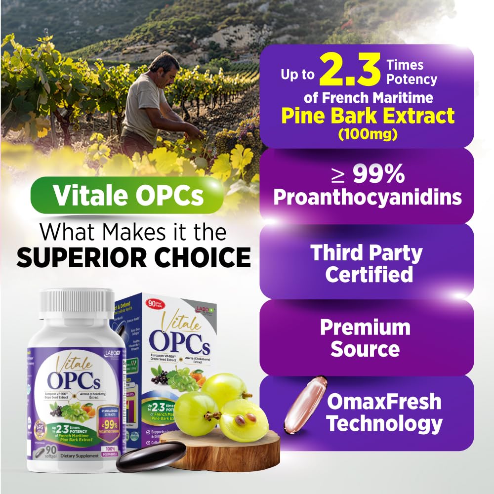 LABO Nutrition Vitale OPCs Circulation & Antioxidants - 90 Softgels - image 6