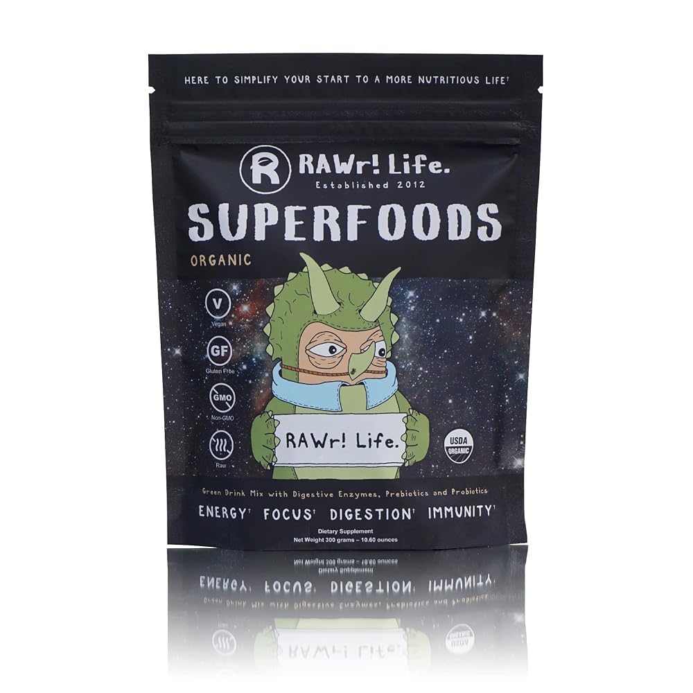 RAWr! Life Superfoods Green Drink Powder with Probiotics - 10.6 oz