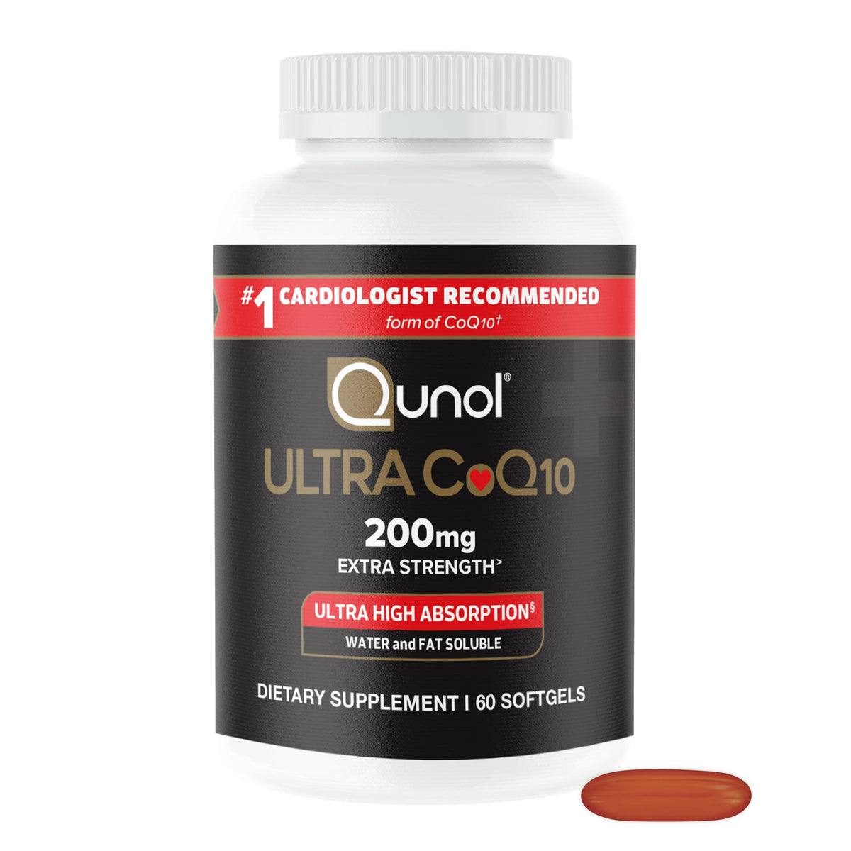 Qunol Ultra CoQ10 200mg Antioxidant - 60 Softgels