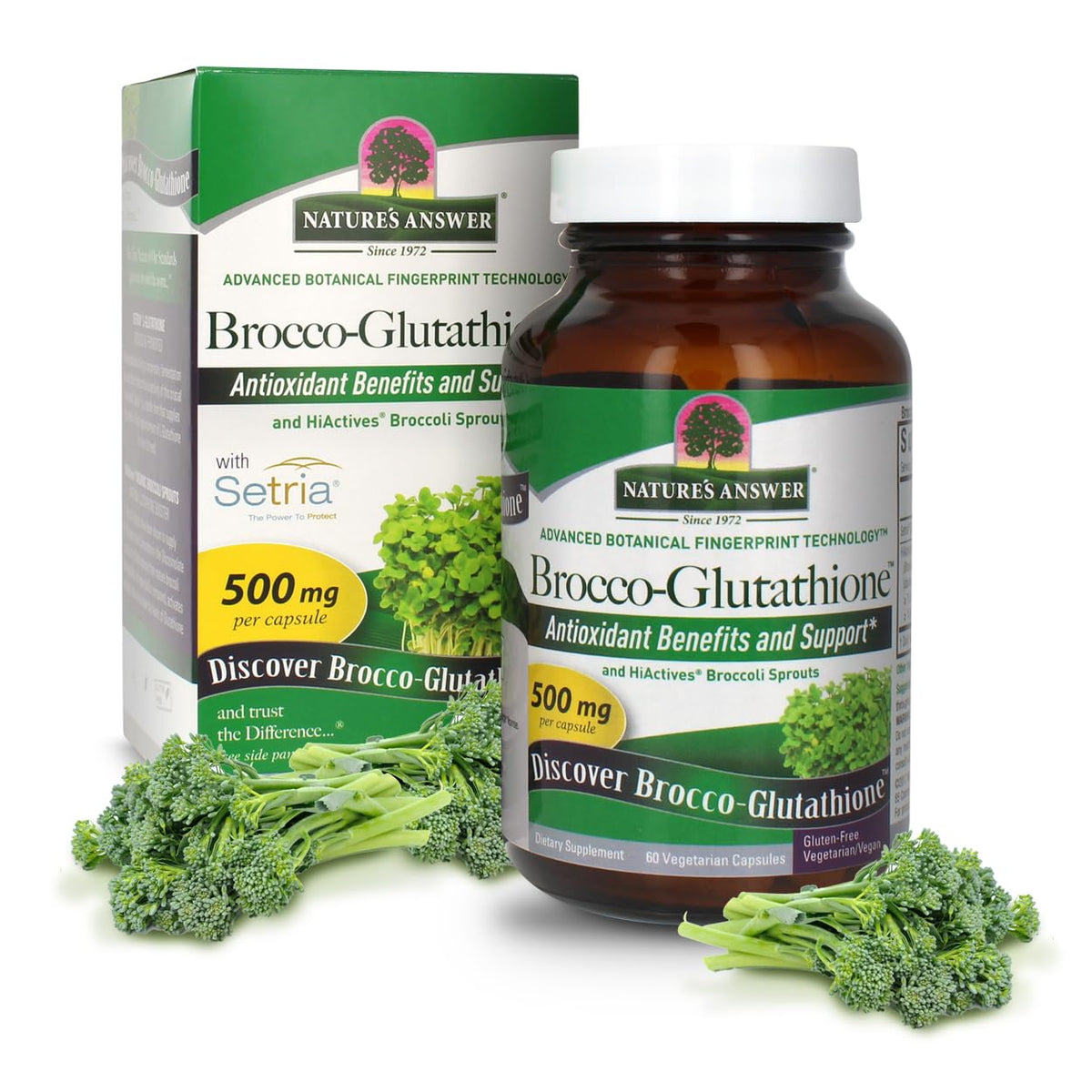 Nature's Answer Brocco Glutathione 500 mg - 60 Vegetarian Capsules