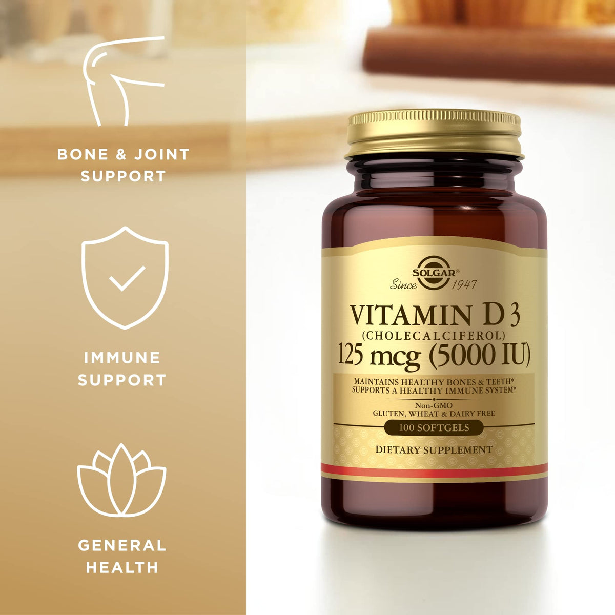 Solgar Vitamin D3 10 mcg (400 IU) - 200 Softgels - image 4