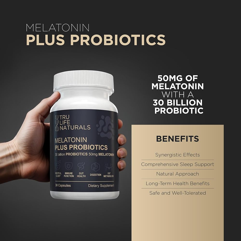TRULIFE NATURALS Melatonin 50mg Plus Probiotics Sleep Support - 30 Capsules - image 2