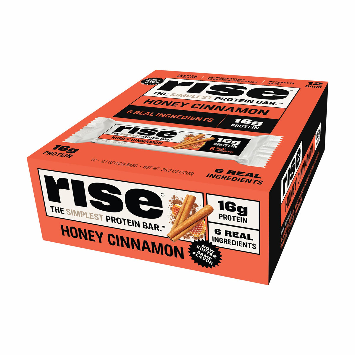 Rise Honey Cinnamon Whey Protein Bar - 12 Count