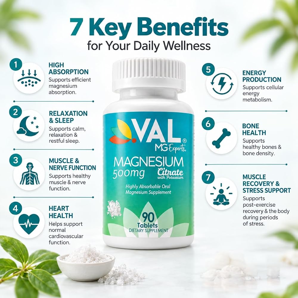 VAL Magnesium Citrate + B6 + Potassium - 90 Tablets - image 2