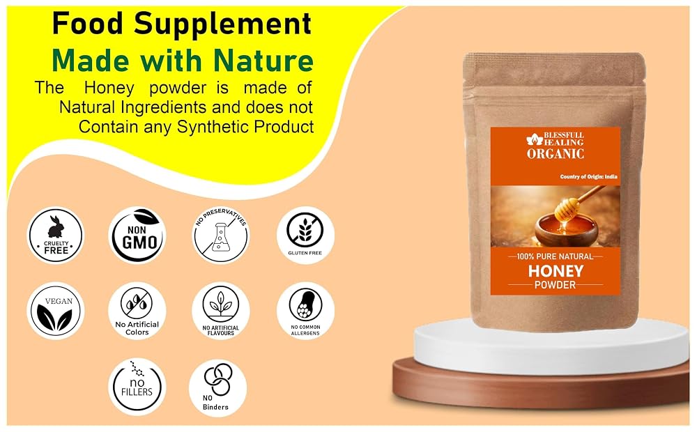 Blessfull Healing Organic Honey Powder 100% Pure Natural - 100g - image 4