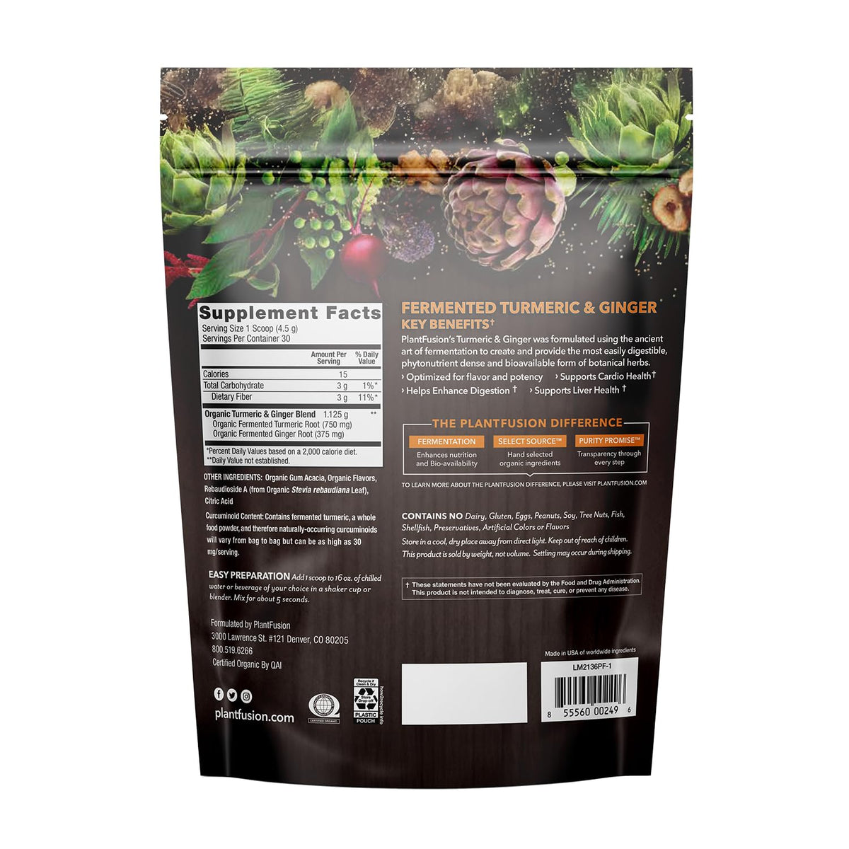 PlantFusion Turmeric & Ginger Supplement Powder - 30 Servings - image 2