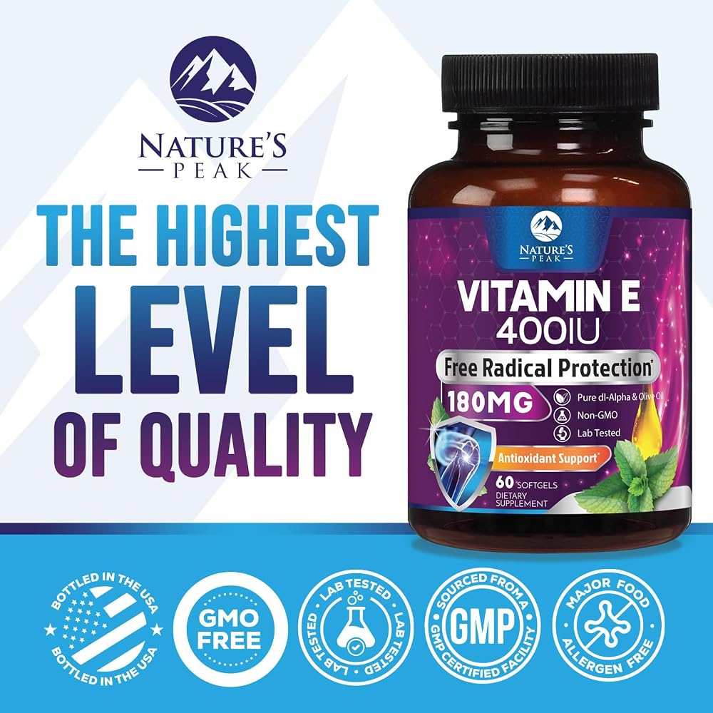 Nature's Peak Vitamin E 180 mg (400 IU) Softgels - E Vitamin DL-Alpha