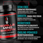 Gorilla Mind Smooth Nootropic Memory & Focus Formula - 90 Capsules - image 4