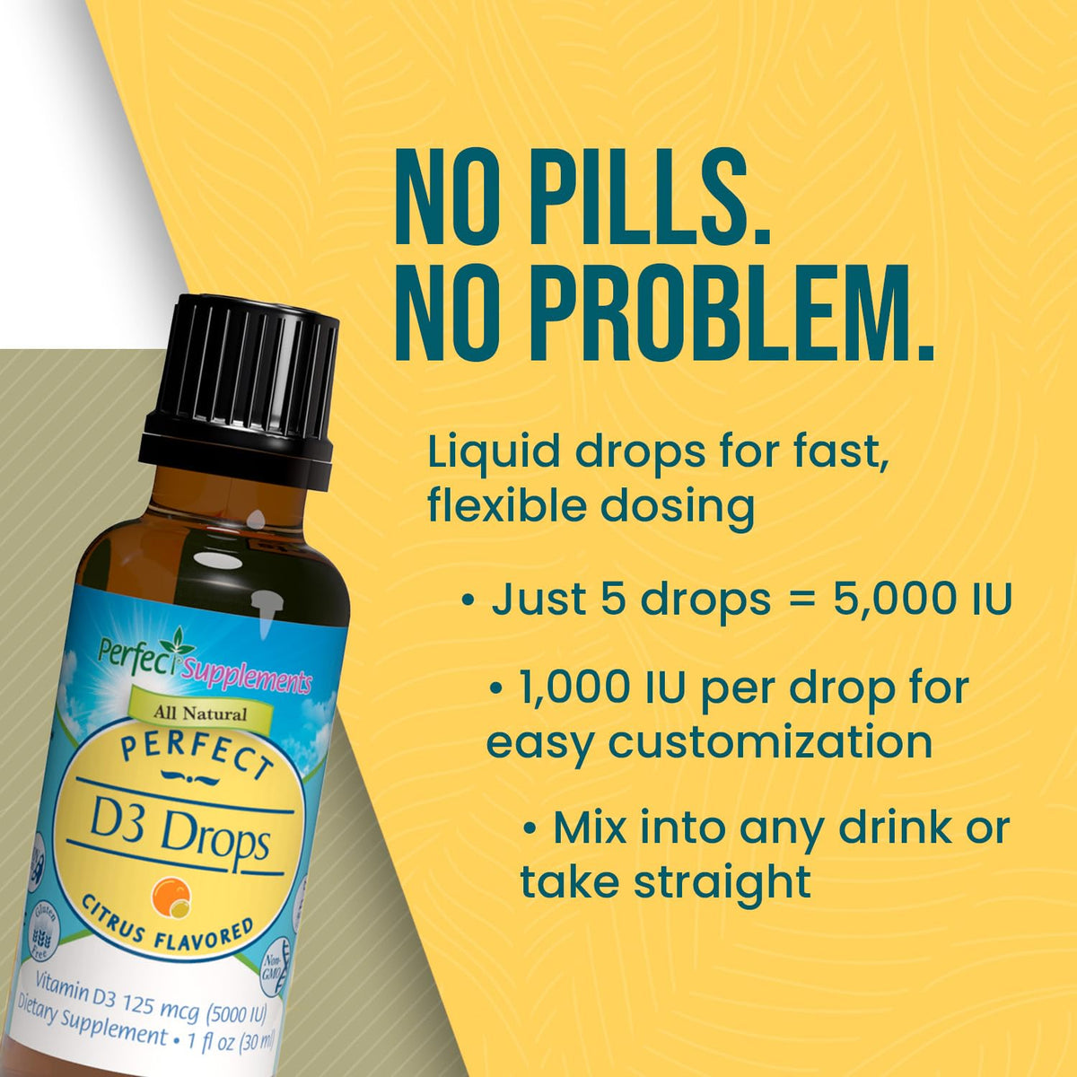 Perfect Supplements Vitamin D3 Drops - 60 fl oz - image 3