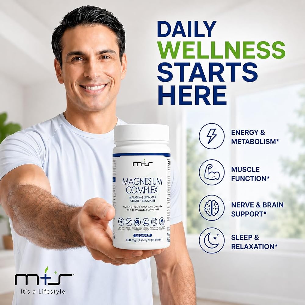 M+S Magnesium Complex 420mg with B-Vitamins - 120 Capsules - image 2