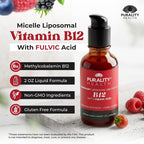 PURALITY HEALTH Liposomal Liquid Vitamin B12 2500mcg for Energy - 2 Fl Oz - image 3