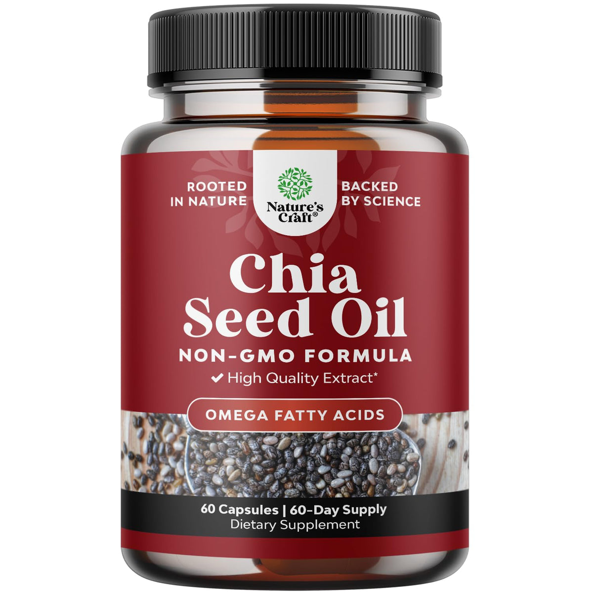 Natures Craft Chia Seed Oil Extract Omega 3-6-9 - 60 Capsules
