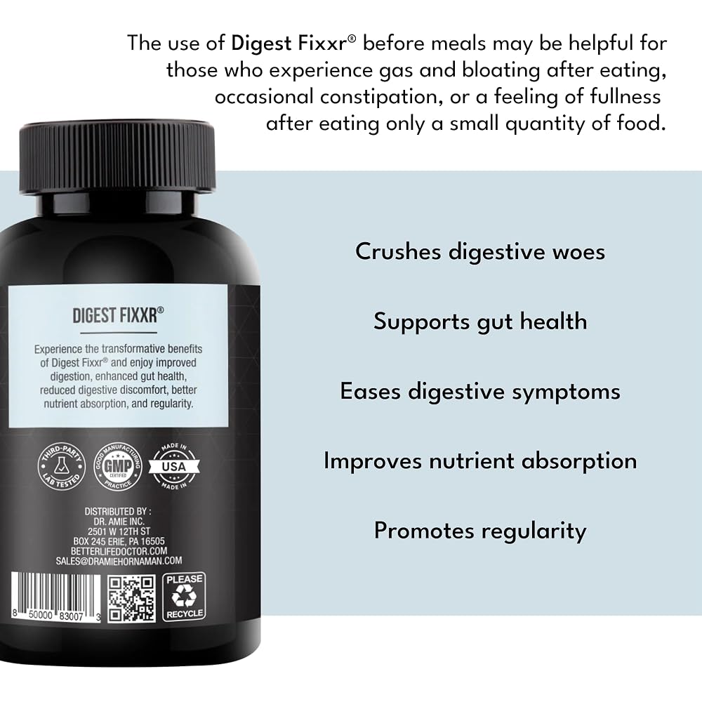 Fixxr Digest by Dr. Amie Digestive Enzyme & HCl - 30 Capsules - image 4