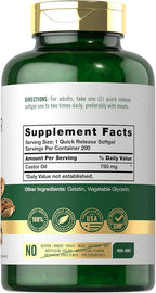 Carlyle Castor Oil Softgels 750 mg - 200 Softgels - image 2