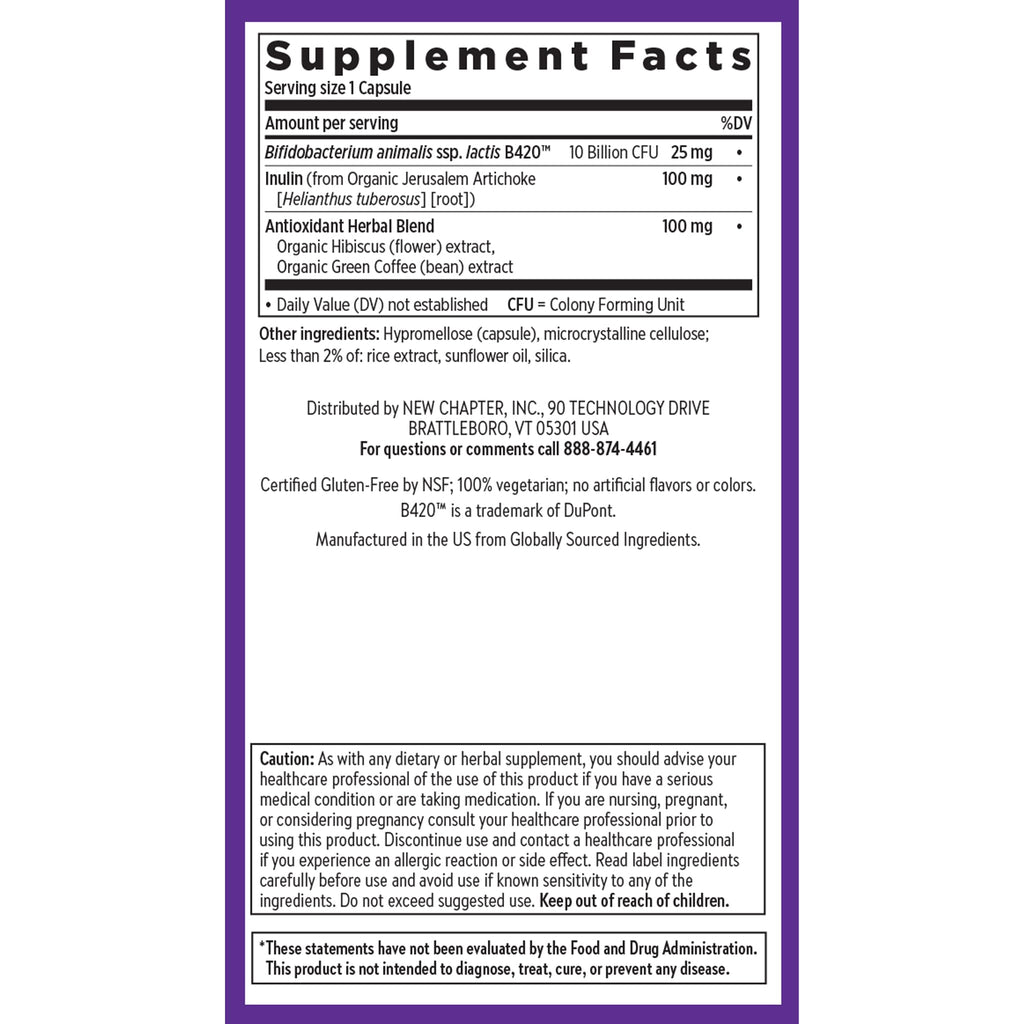 New Chapter Daily Dual Biotic Probiotic and Prebiotic - 60 Capsules - image 5