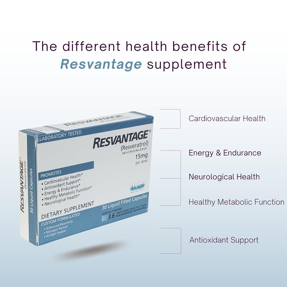 RESVANTAGE Resveratrol Antioxidant - 30 Liquid Capsules - image 3