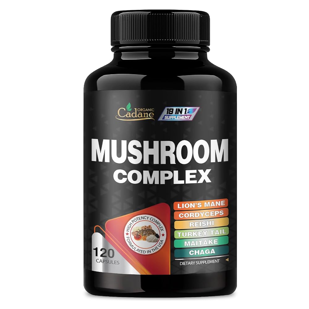 Organic Cadane Mushroom Complex 19-in-1 - 120 Capsules