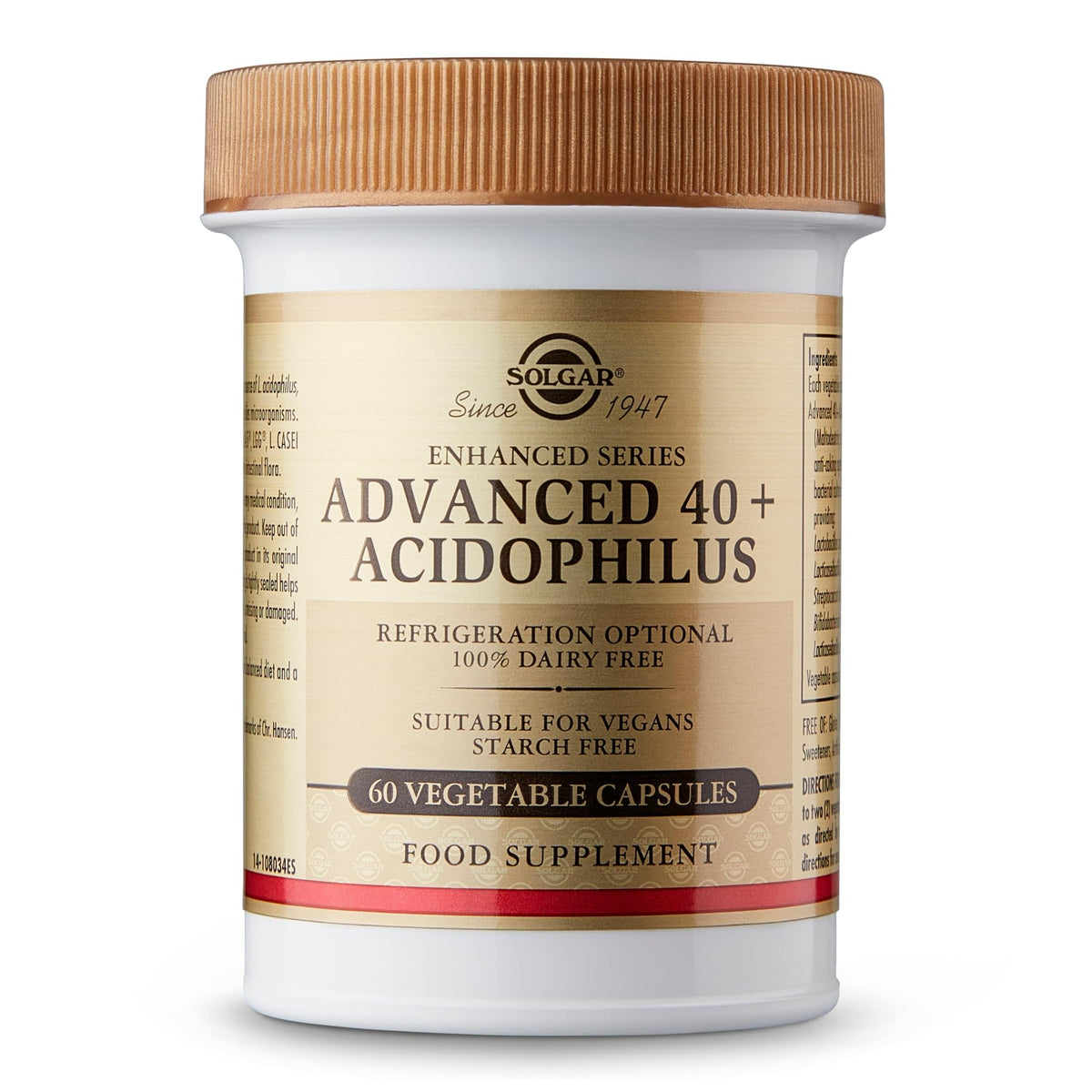 Solgar Advanced 40+ Acidophilus - 60 Vegetable Capsules