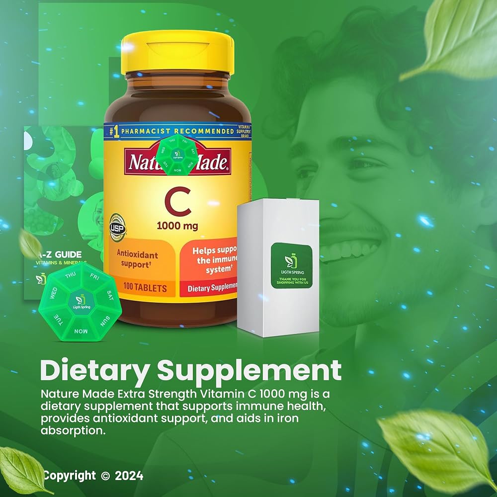 LightSpring Vitamin C 1000mg Immune Support - 100 Tablets - image 4