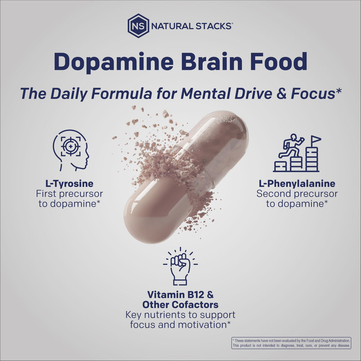 Natural Stacks Dopamine Brain Food Focus Support - 60 Capsules - image 5