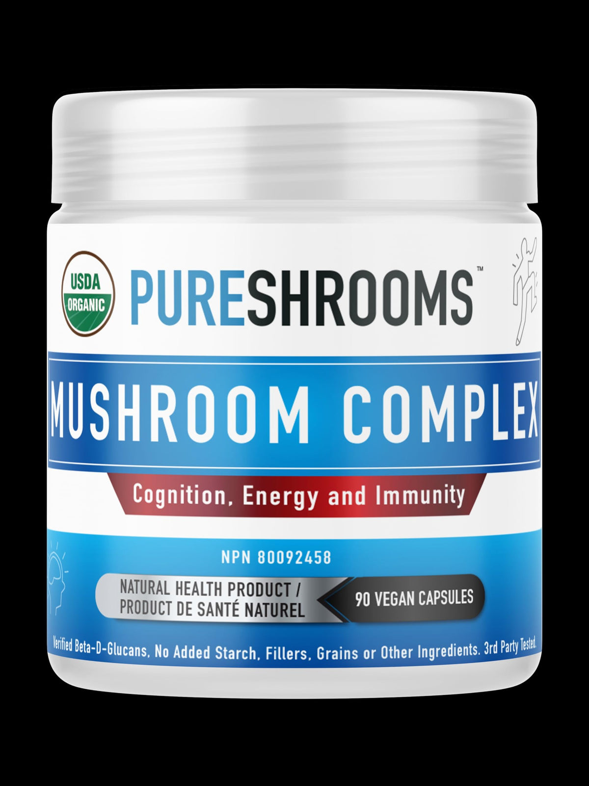 Limitless Naturals Pure Shrooms Adaptogenic Powder - 100 Servings