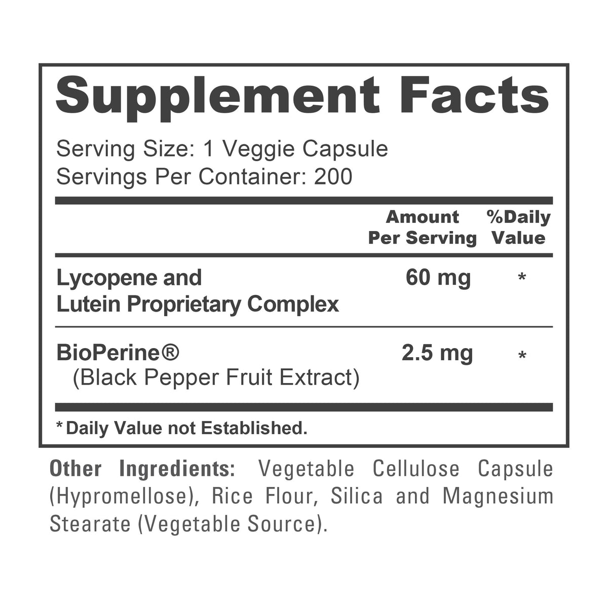 NusaPure Lycopene & Lutein Complex 60mg - 200 Vegetarian Capsules - image 4