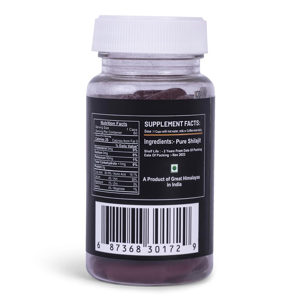 Pindari Shilajit Resin Pure Shilajit 500mg - 60 Capsules - image 2