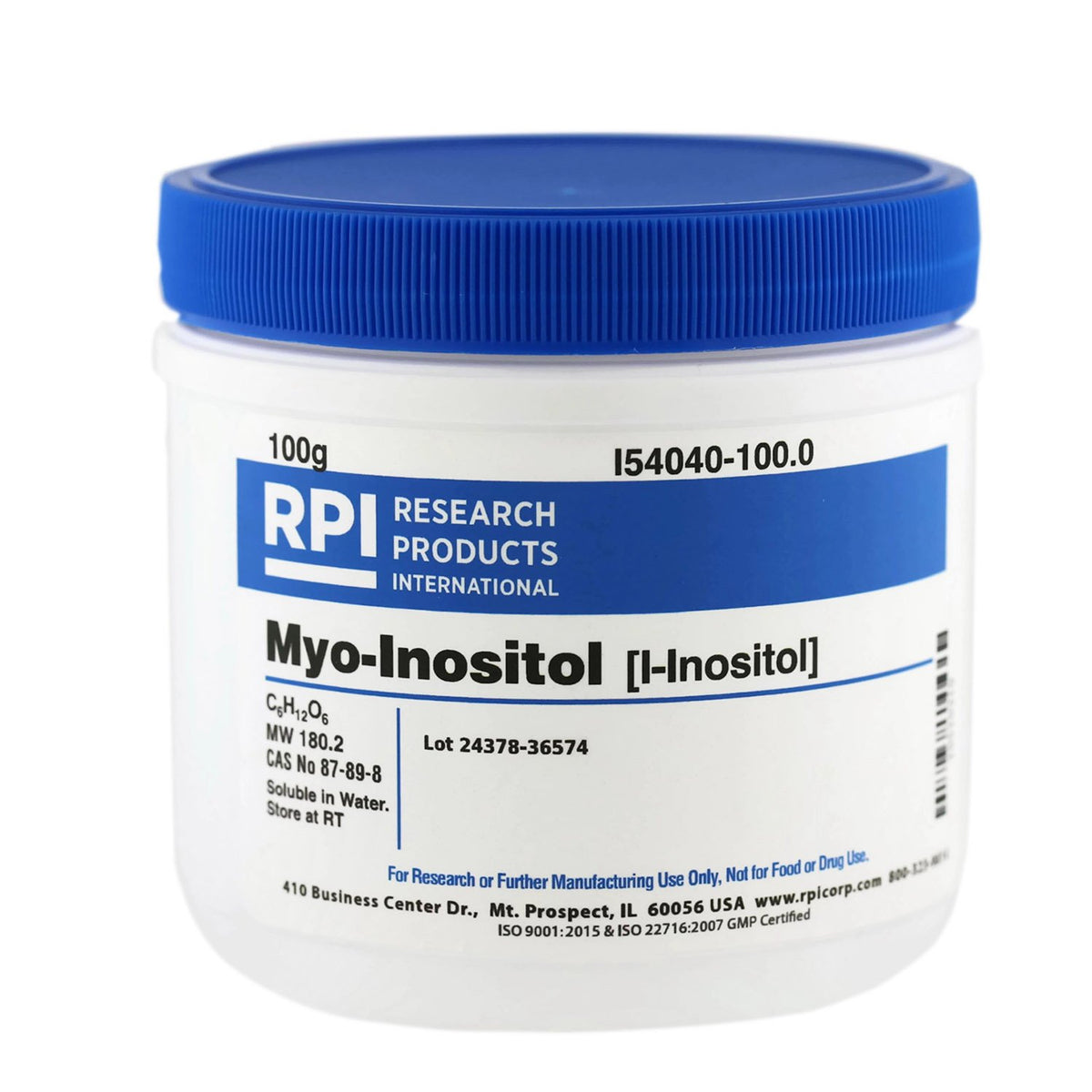 RPI Myo-Inositol I-Inositol Powder - 100 Grams