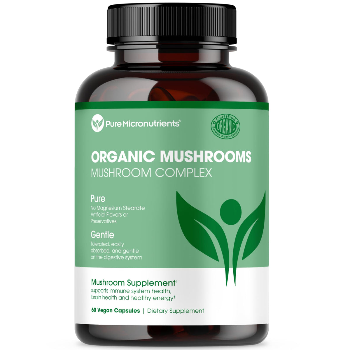Pure Micronutrients Organic Mushroom Supplement Lions Mane Reishi Cordyceps