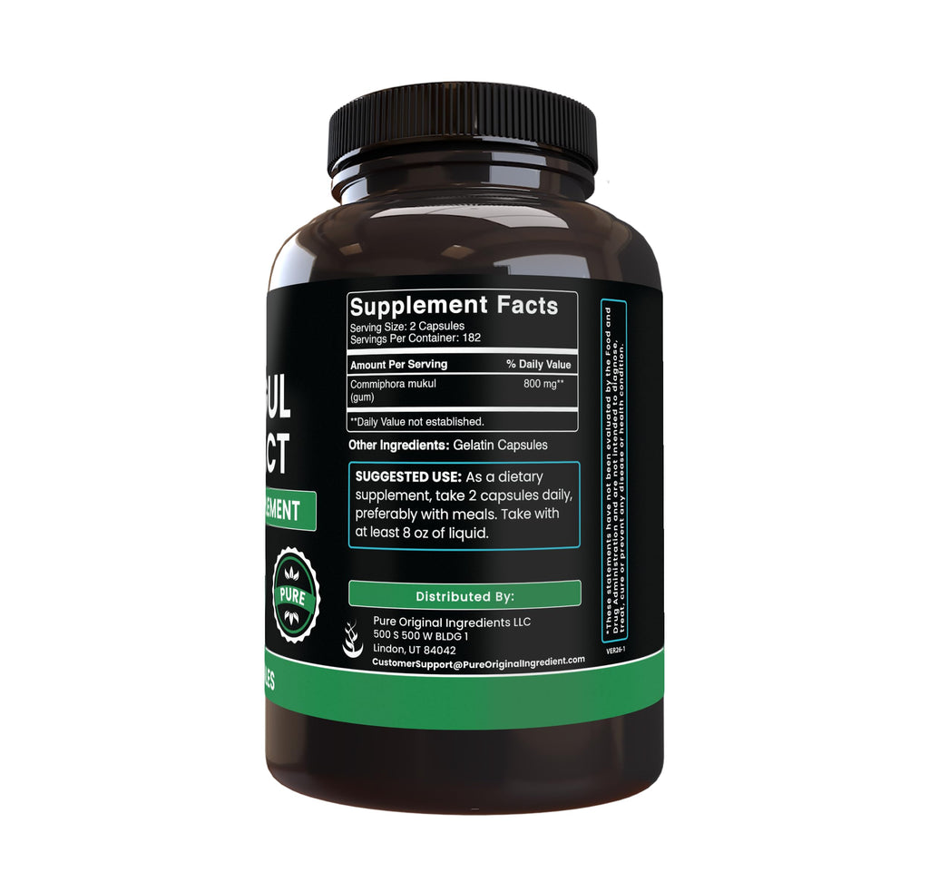 PURE ORIGINAL INGREDIENTS Guggul Extract - 365 Capsules - image 2