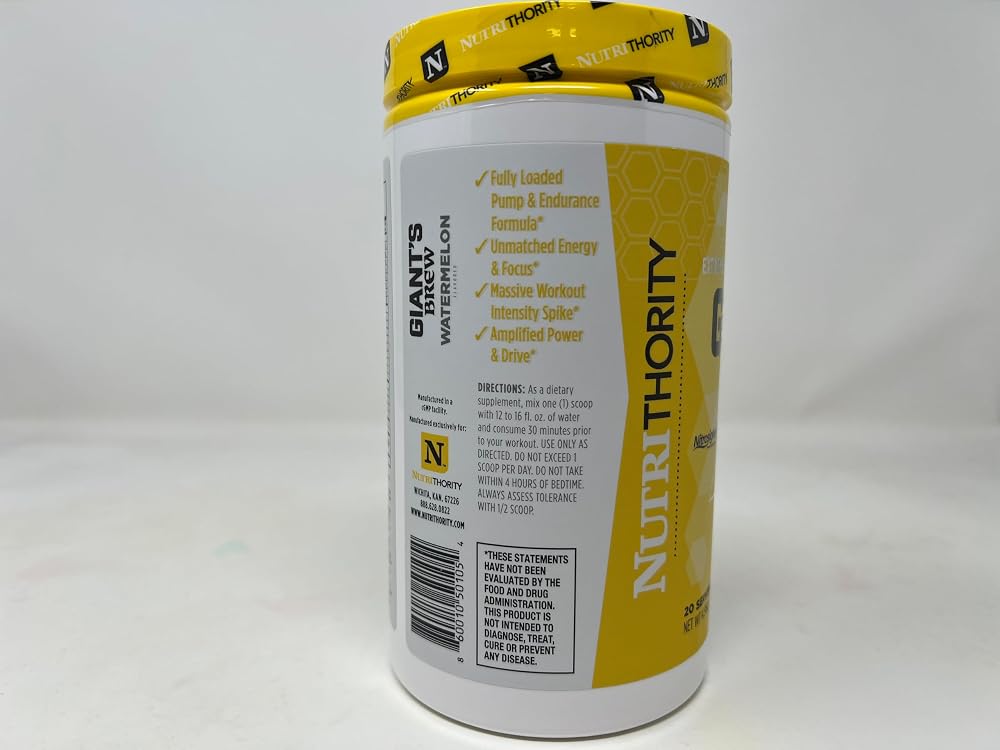 Nutrithority Giant's Brew Pre Workout Powder Watermelon - 19 oz - image 9